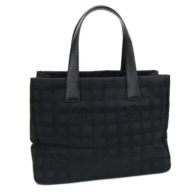Pre-owned Chanel Black Nylon Canvas Leather Tote Bag ()