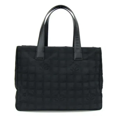 Pre-owned Chanel Black Nylon Canvas Leather Tote Bag ()
