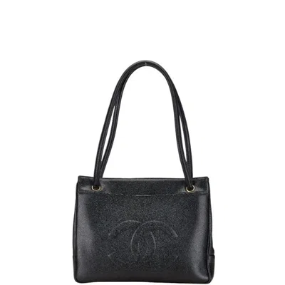 Pre-owned Chanel Caviar Skin Black Caviar Leather Shoulder Bag Tote Bag ()