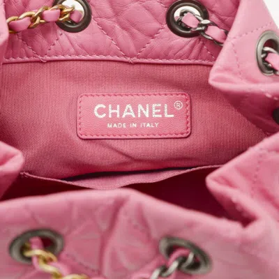Pre-owned Chanel Gabriel Pink Leather Backpack ()