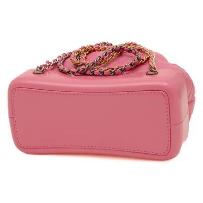 Pre-owned Chanel Gabriel Pink Leather Backpack ()