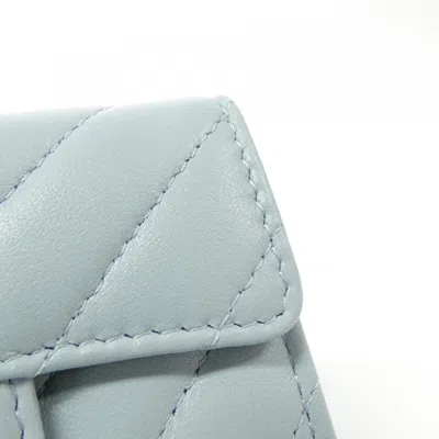 Pre-owned Chanel Light Blue Leather Wallet (bi-fold) ()