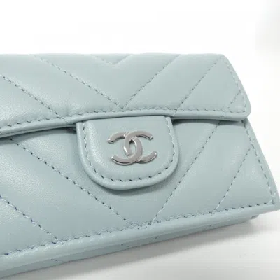 Pre-owned Chanel Light Blue Leather Wallet (bi-fold) ()