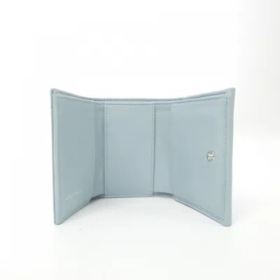 Pre-owned Chanel Light Blue Leather Wallet (bi-fold) ()
