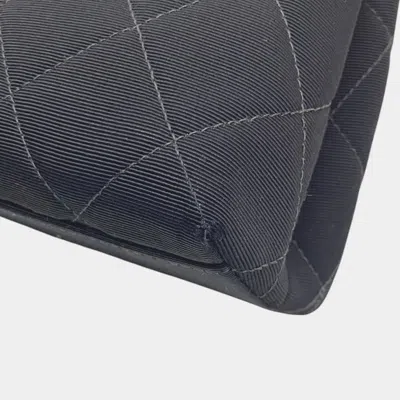 Pre-owned Chanel Matelasse Black Cotton Shoulder Bag ()