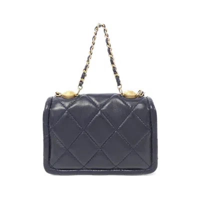 Pre-owned Chanel Navy Leather Clutch Bag Shoulder Bag ()