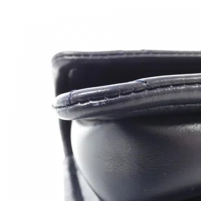 Pre-owned Chanel Navy Leather Clutch Bag Shoulder Bag ()