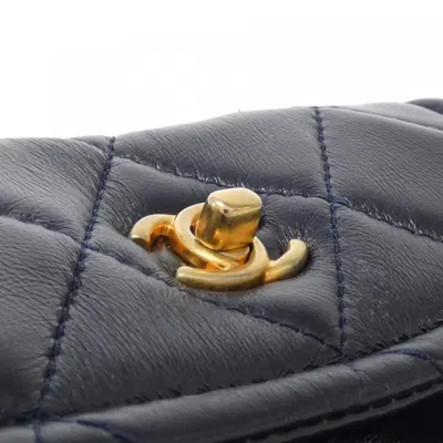 Pre-owned Chanel Navy Leather Clutch Bag Shoulder Bag ()