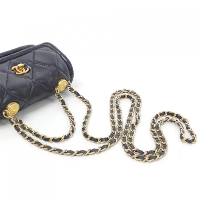 Pre-owned Chanel Navy Leather Clutch Bag Shoulder Bag ()