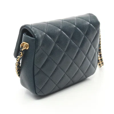 Pre-owned Chanel Navy Leather Shoulder Bag ()