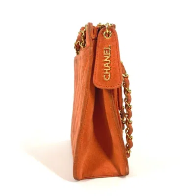 Pre-owned Chanel Orange Suede Handbag Shoulder Bag ()