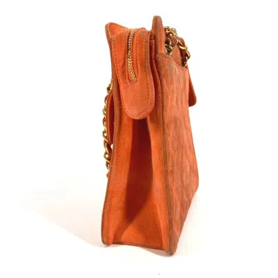 Pre-owned Chanel Orange Suede Handbag Shoulder Bag ()