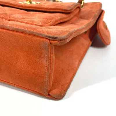 Pre-owned Chanel Orange Suede Handbag Shoulder Bag ()