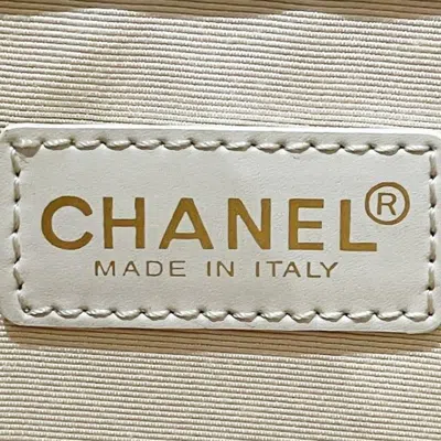 Pre-owned Chanel Pink White Canvas Handbag Tote Bag ()
