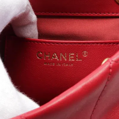 Pre-owned Chanel Red Color Leather Backpack ()
