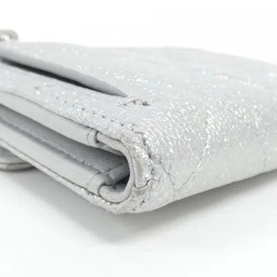 Pre-owned Chanel Silver Grained Calfskin Coin Purse/coin Case ()