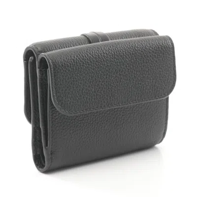 Pre-owned Chloé Black Leather Wallet (tri-fold) ()