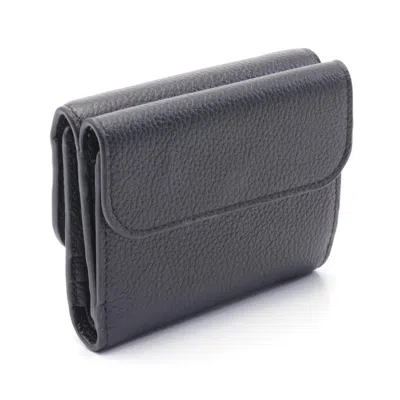 Pre-owned Chloé Black Leather Wallet (tri-fold) ()