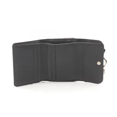 Pre-owned Chloé Black Leather Wallet (tri-fold) ()