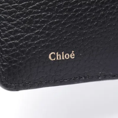 Pre-owned Chloé Black Leather Wallet (tri-fold) ()