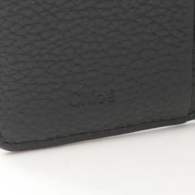 Pre-owned Chloé Black Leather Wallet (tri-fold) ()