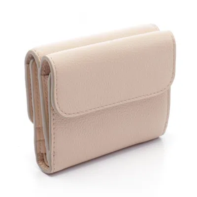 Pre-owned Chloé Marcie Pink Leather Wallet (tri-fold) ()