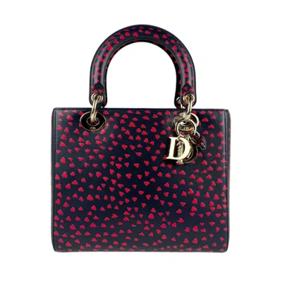 Pre-owned Dior Christian  Navy Red Color Leather Handbag Shoulder Bag ()