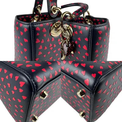 Pre-owned Dior Christian  Navy Red Color Leather Handbag Shoulder Bag ()