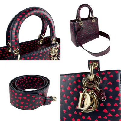 Pre-owned Dior Christian  Navy Red Color Leather Handbag Shoulder Bag ()
