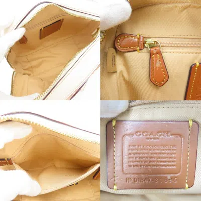 Pre-owned Coach Beige Ivory Leather Shoulder Bag ()