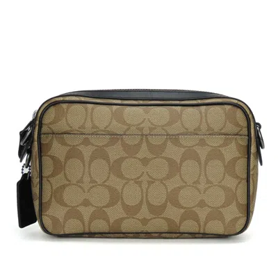 Pre-owned Coach Black Brown Leather Pvc Shoulder Bag ()