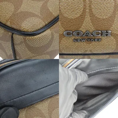 Pre-owned Coach Black Brown Leather Pvc Shoulder Bag ()