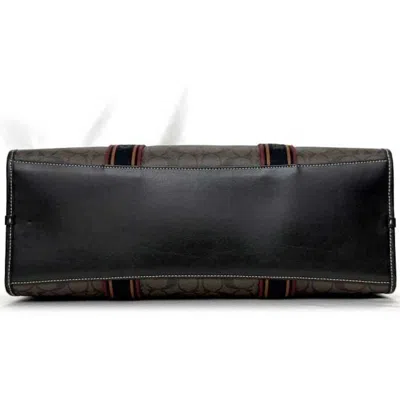 Pre-owned Coach Black Brown Pvc Leather Tote Bag ()