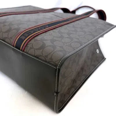 Pre-owned Coach Black Brown Pvc Leather Tote Bag ()