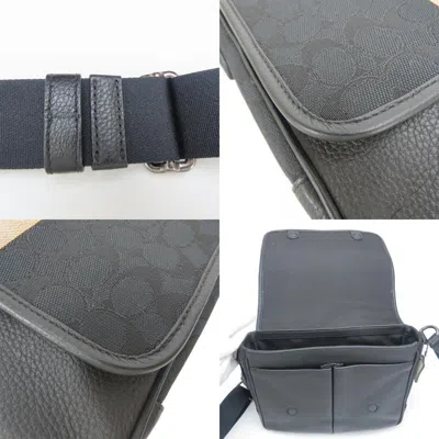 Pre-owned Coach Black Canvas Leather Shoulder Bag ()