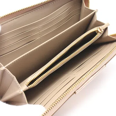 Pre-owned Coach Brown Gold Coated Canvas Leather Long Wallet (bi-fold) ()