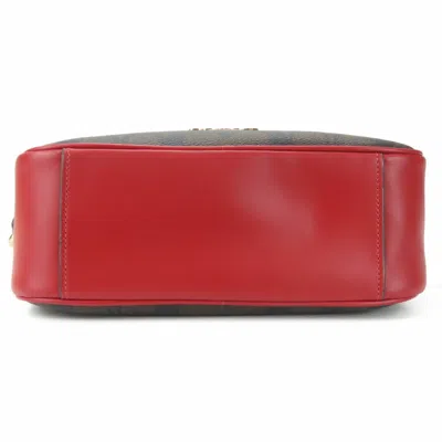 Pre-owned Coach Brown Red Color Pvc Leather Shoulder Bag ()