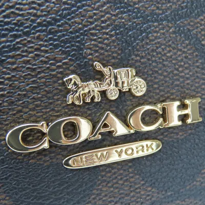 Pre-owned Coach Brown Red Color Pvc Leather Shoulder Bag ()