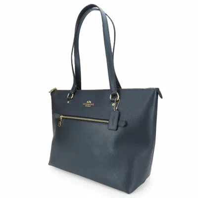 Pre-owned Coach Navy Leather Tote Bag ()