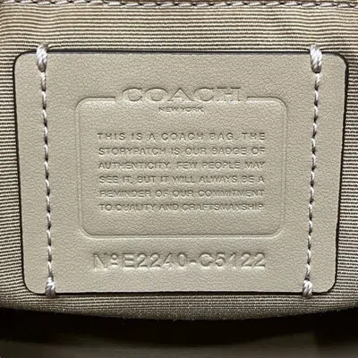 Pre-owned Coach Signature Beige White Leather Handbag Shoulder Bag ()
