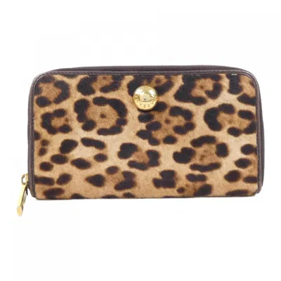 Pre-owned Dolce & Gabbana Beige Black Long Wallet (bi-fold) ()