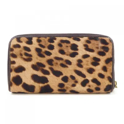 Pre-owned Dolce & Gabbana Beige Black Long Wallet (bi-fold) ()