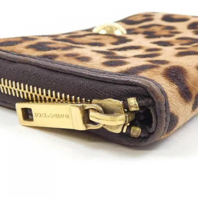 Pre-owned Dolce & Gabbana Beige Black Long Wallet (bi-fold) ()