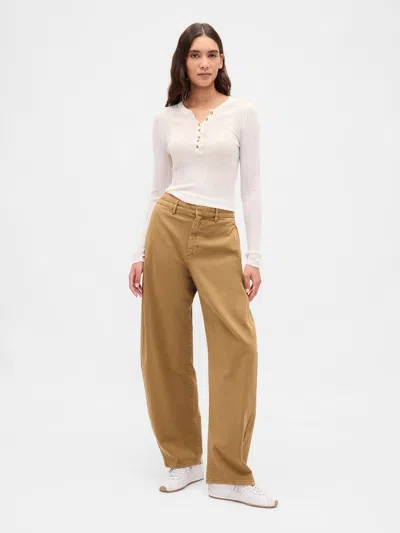 Gap Mid Rise Twill Barrel Pants