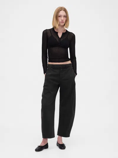 Gap Mid Rise Twill Barrel Pants