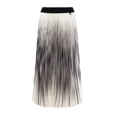 Herno Pleated Shades Skirt In White