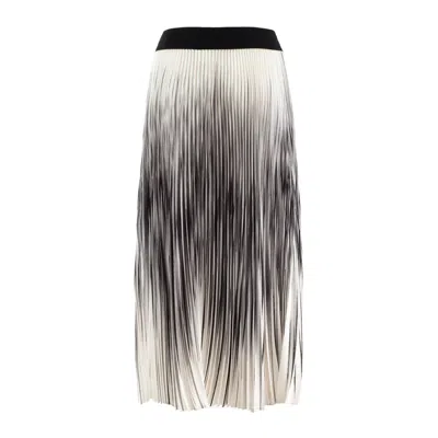 Herno Pleated Shades Skirt In White