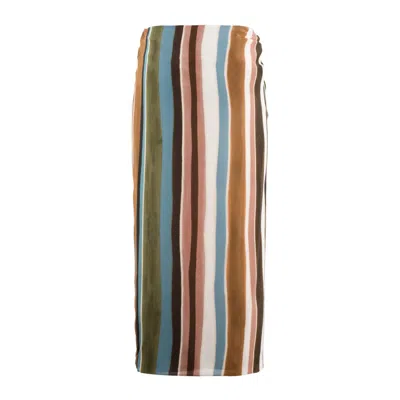 Max Mara Patterned Crepe De Chine Pareo Skirt In Multi