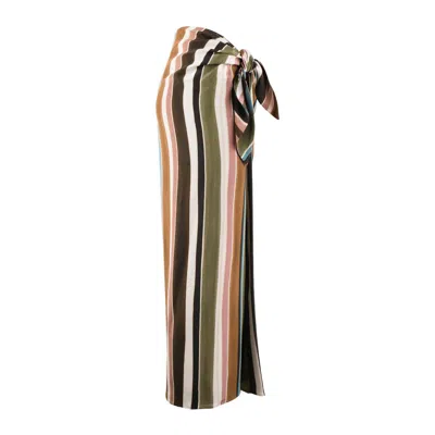 Max Mara Patterned Crepe De Chine Pareo Skirt In Multi
