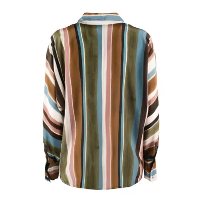 Max Mara Shirt In Patterned Crepe De Chine In Multi